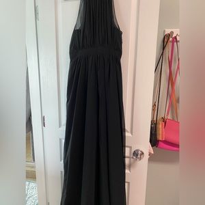 EUC Bridesmaid Dress size 4 black chiffon overlay